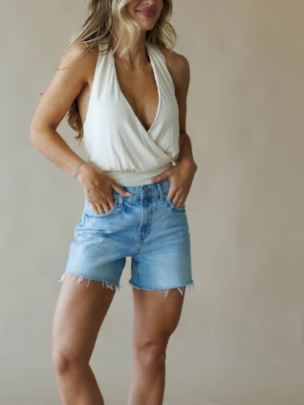 Cream Halter Top Small NTW